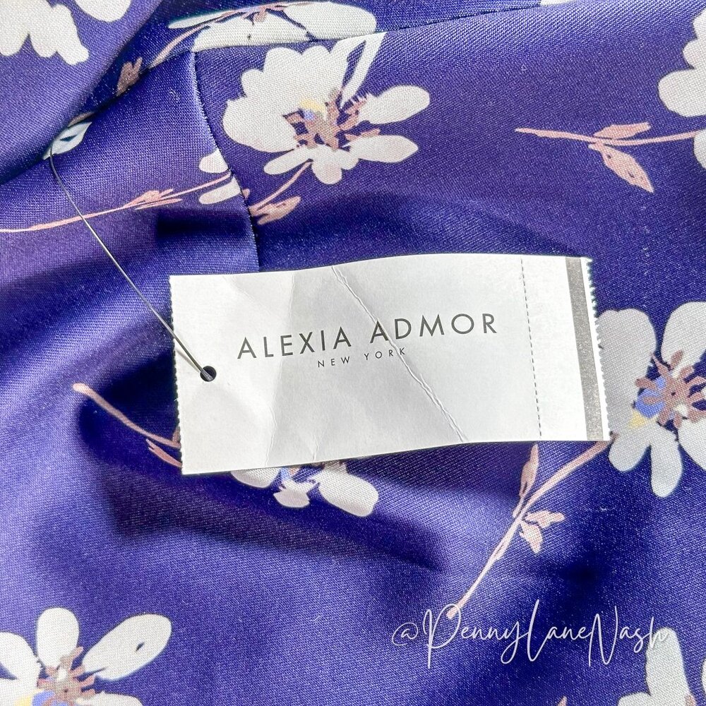 NWT Alexia Admor Floral Monica Mini Dress Purple Size Small - Picture 10 of 10